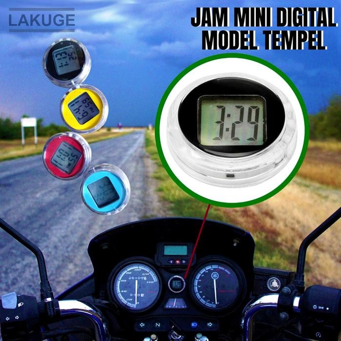 Jam Mini Digital Dekorasi Motor Jam Tempel Mini Mix Color Waterproof