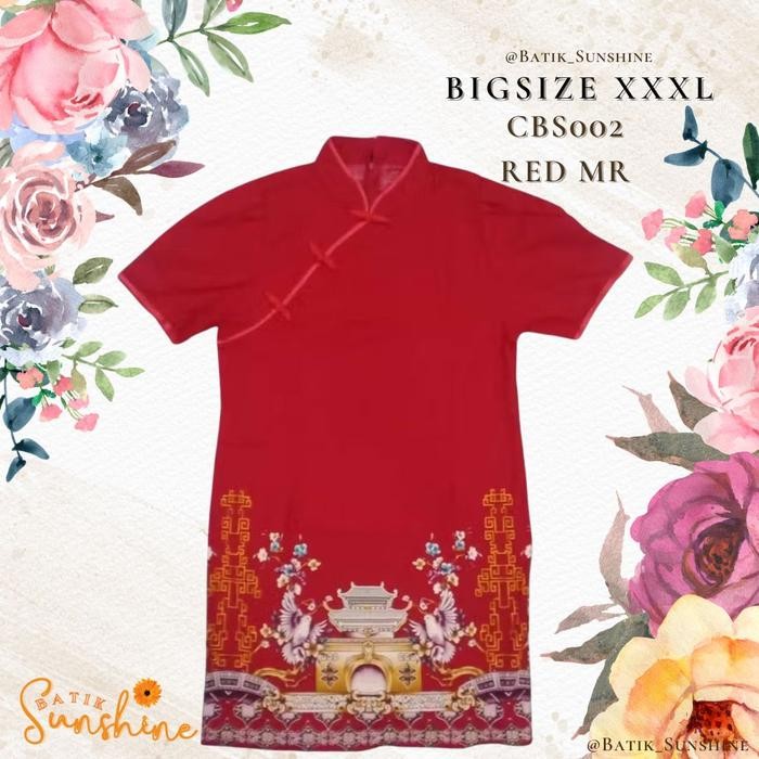 CHEONGSAM SANGJIT DRESS BATIK WANITA SIZE XXXL/JUMBO/BIG SIZE CBS002(2 KODE 272