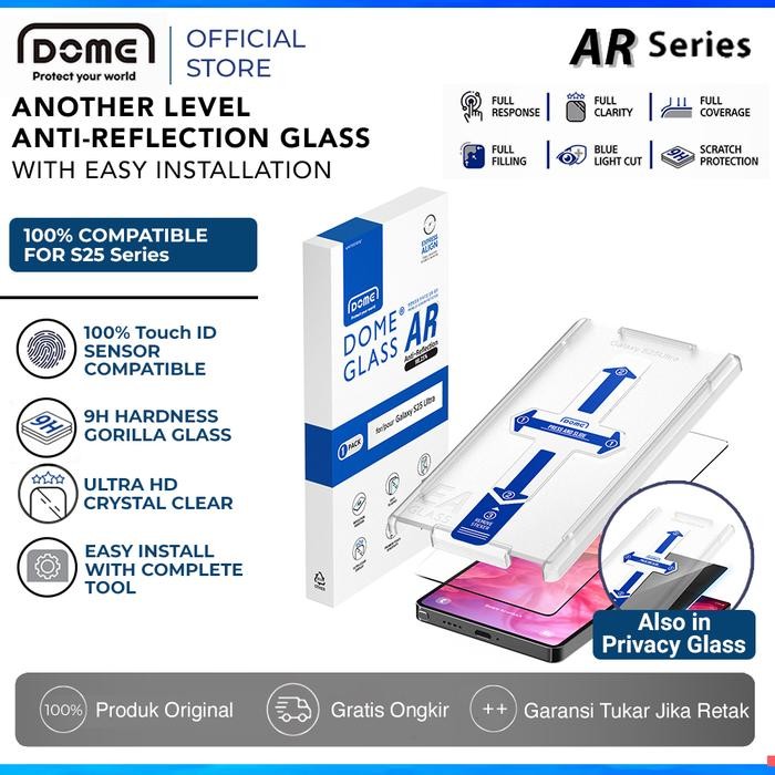 [Anti Reflective] Whitestone Dome Ar Tempered Glass Samsung S25 Ultra / S25 Plus / S25 - Anti Gores