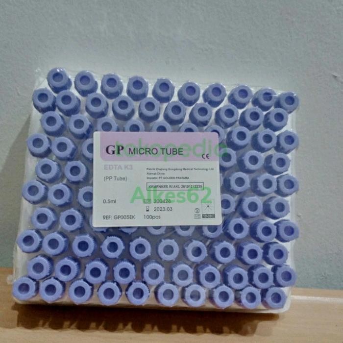 Micro Tube Edta K3 0,5Ml Tabung Darah 0.5Ml Edta K3 Perpack 100Pcs