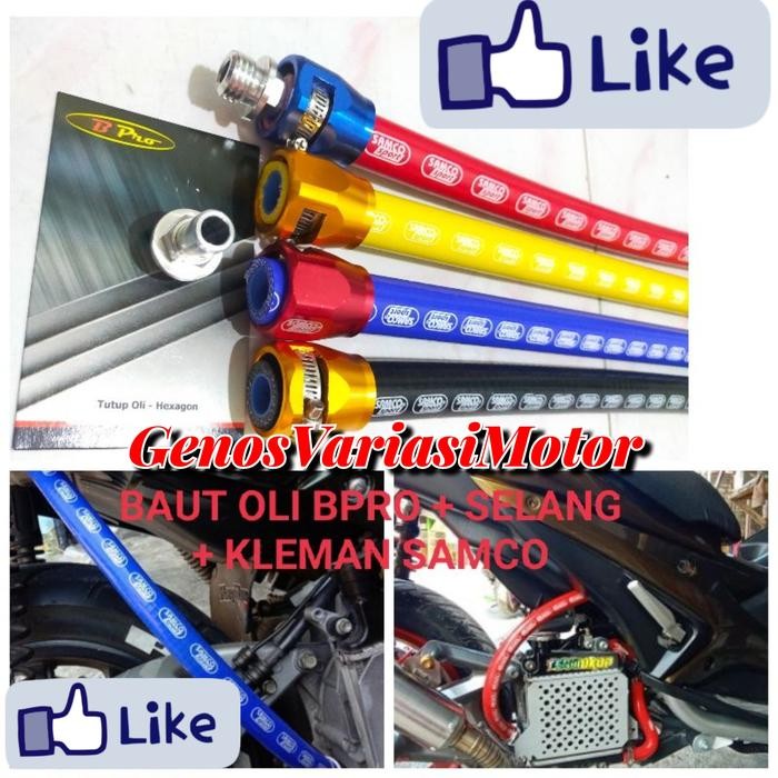 Paketan Selang Hawa Samco Sport + Kleman Baut Oli Hawa Bpro Nmax Aerox