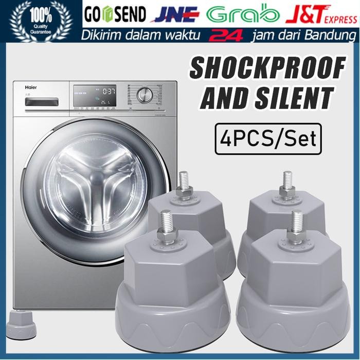 4Pcs Alas Kaki Peninggi Mesin Cuci Dudukan Kaki Roda Mesin Cuci Kulkas