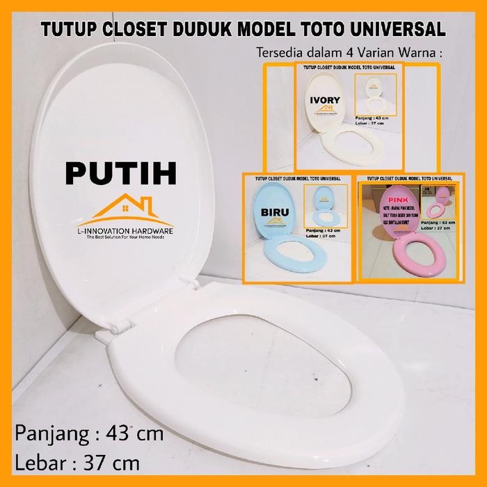 Tutup Closet Duduk Model Toto Toilet Seat Cover Universal biru pink