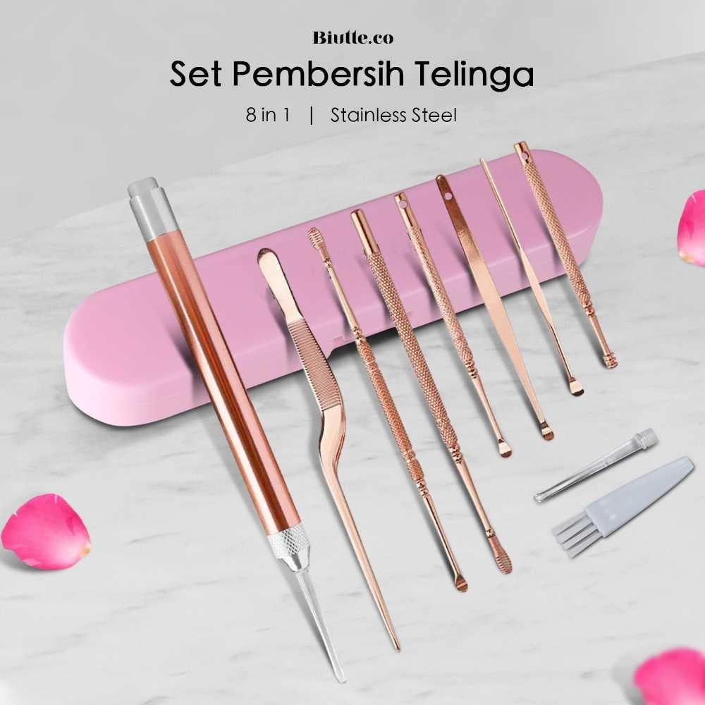 Biutte.co Set Pembersih Telinga 8PCS - Pembersihan Maksimal, Aman, dan Nyaman, Desain Kokoh