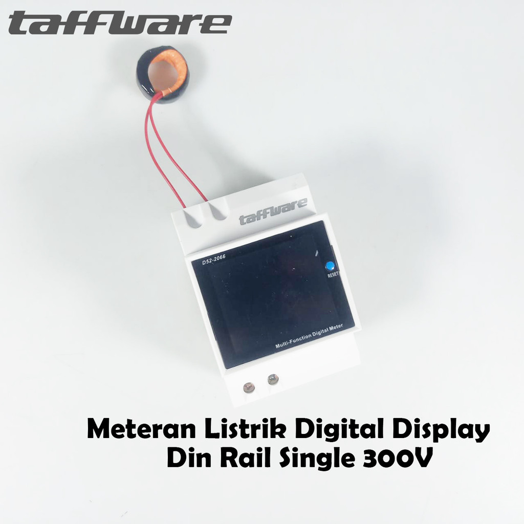 (UPme)  Taffware Meteran Listrik Digital Display Din Rail Single 300V - D52-2066 Kualitas Terbaik