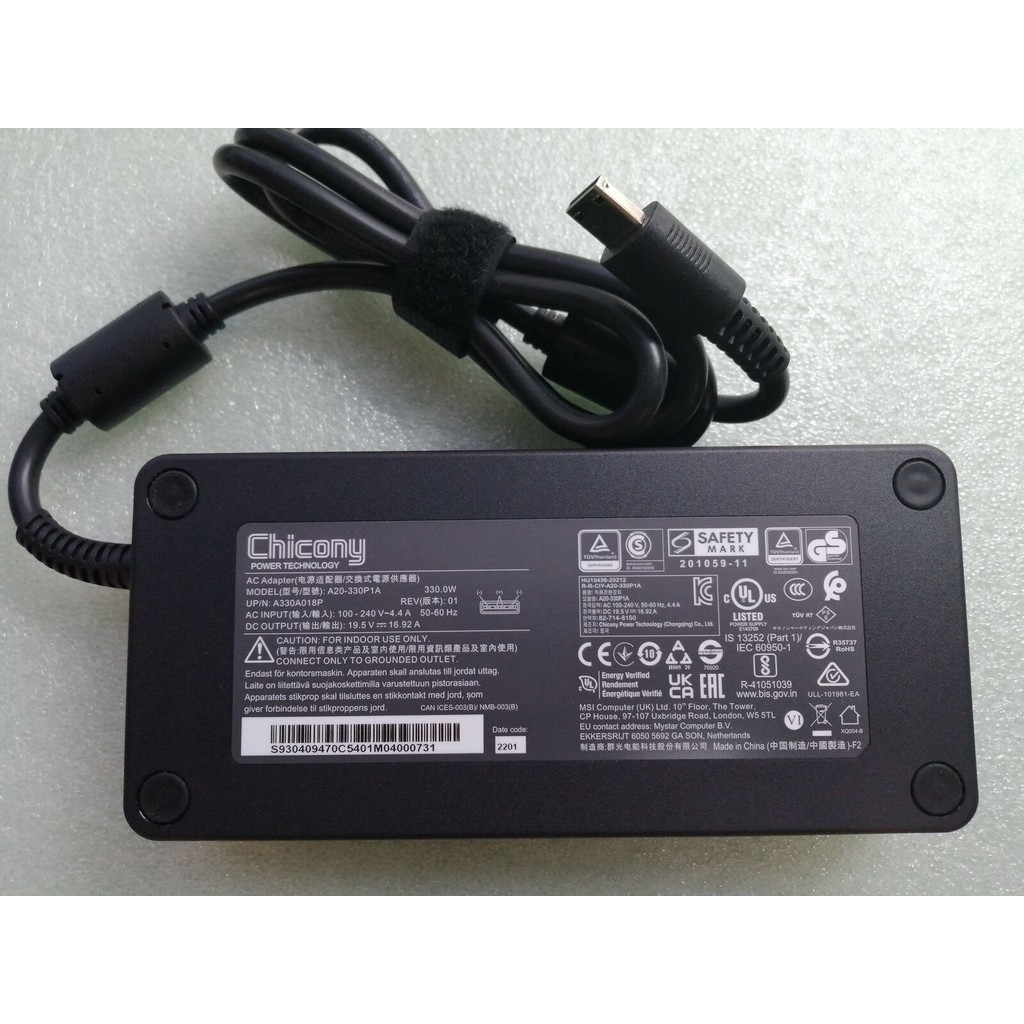 NEW OEM Chicony 19.5V 16.92A A20-330P1A 330.0W AC Adapter For MSI Vector GP76HX 12UHS RTX3080TI Gami