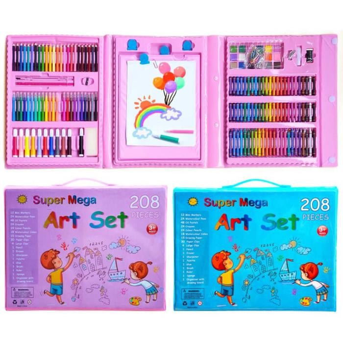 

Super Mega Art Set Alat Gambar Tulis Anak Crayon Pensil Warna 208 Pcs Pasti Ori