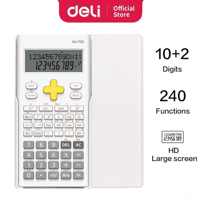 

Deli Scientific Calculator/ Kalkulator Ilmiah 12 Digit 240 Fungsi 1700 Calculator Alat Multifungsi
