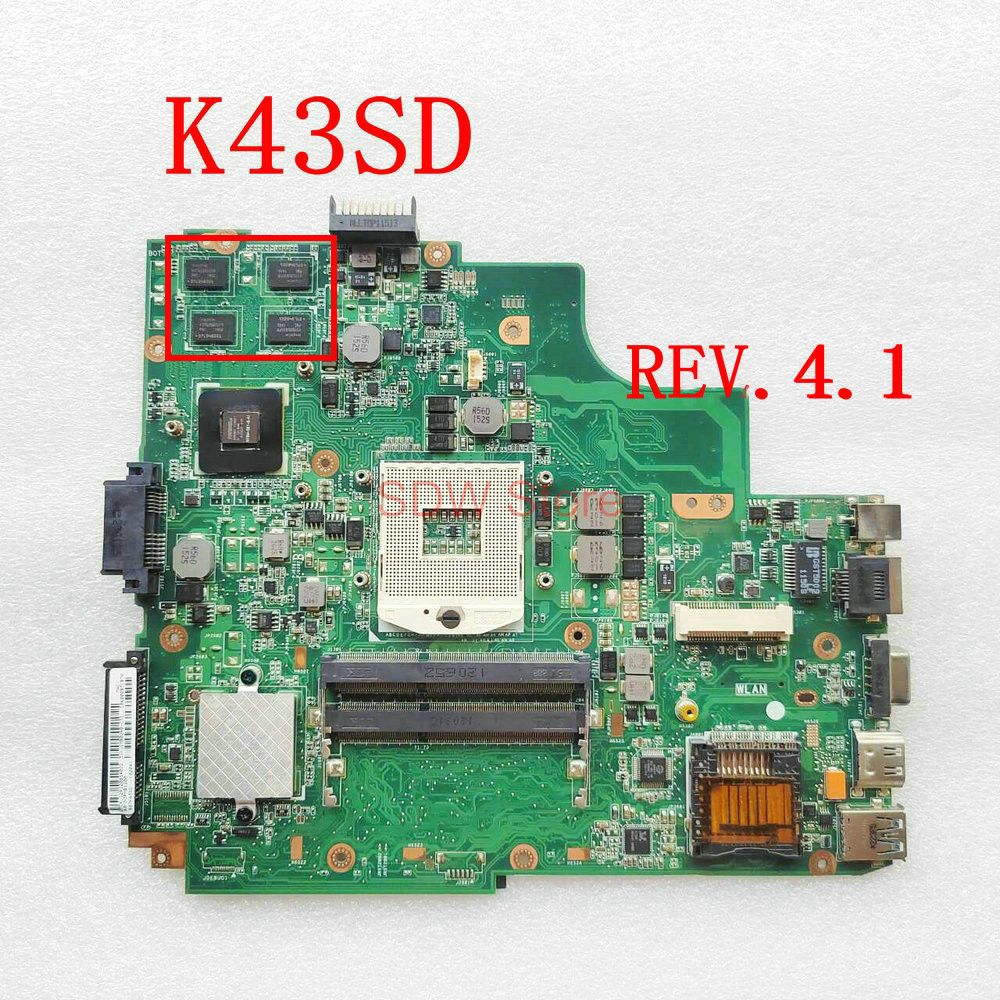 K43SD For ASUS K43SD A43S K43E REV.4.1 HM65 N13M-GE1-S-A1 Notebook motherboard Mainboard full test 1