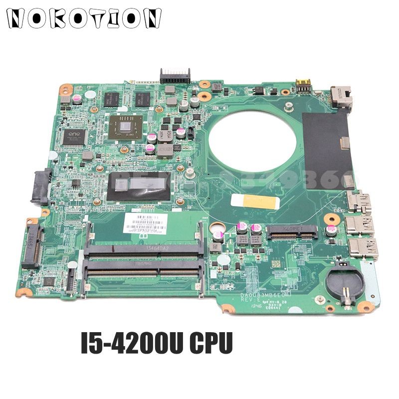 NOKOTION 734426-001 734426-501 Main Board For HP Pavilion 14-N Laptop Motherboard DA0U83MB6E0 SR170 