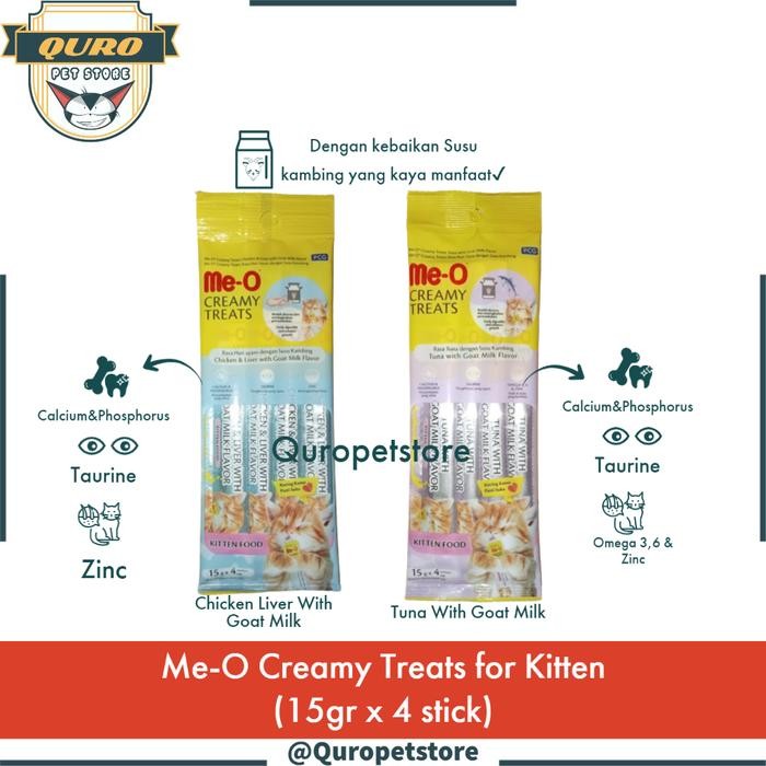 Snack anak kucing Me-O / Meo Creamy Treats Kitten/Cemilan anak kucing