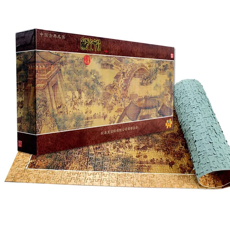1000pcs cards Adult flat paper jigsaw puzzle world masterpiece Qingming Shanghe Map Home decoration