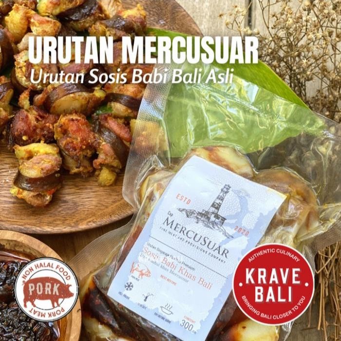 

ASLI URUTAN BALI SOSIS BABI MERCUSUAR MAKANAN KHAS BALI ASLI 300 GR READY STOCK