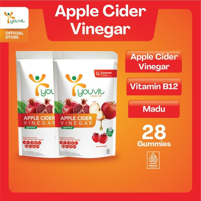 

Apple Cider Vinegar Gummy untuk Kelola Berat Badan Youvit ACV 14 Hari dengan Apel, Ekstrak Greentea,