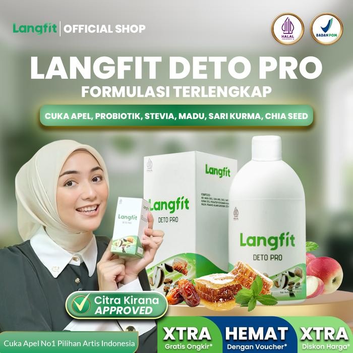 

Langfit Detopro Cuka Apel Probiotik 250 ML Herbal Premium Dengan Kurma Madu Chia Seed & Stevia BPOM