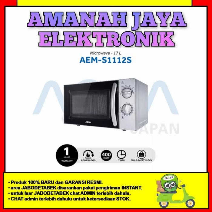 AQUA SANYO AEM-S1112S CROWAVE 17 Liter Low Watt 400 Watt AEMS1112S