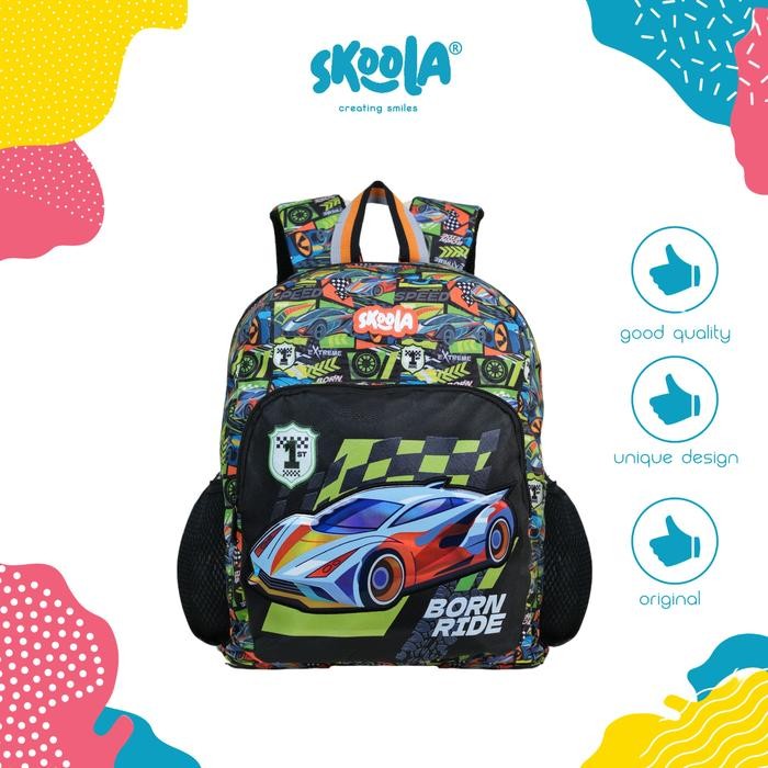 

Skoola Tas Sekolah Anak TK Laki-Laki Ransel Dino Cars Mobil Cosmodino - Kenzi