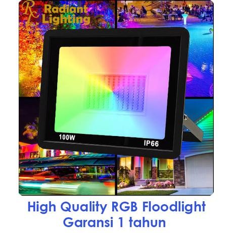 Lampu Sorot RGB Outdoor Floodlight LED Tembak Warna Warni