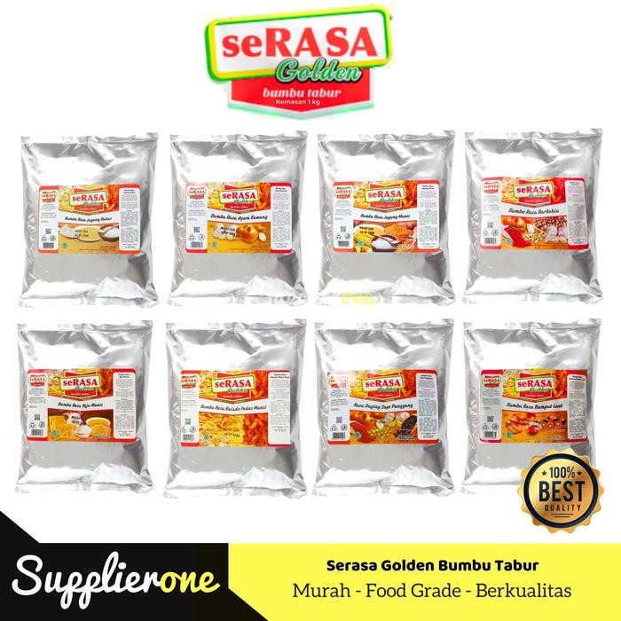 

Serasa Golden Bumbu Tabur 1kg / Bumbu tabur shihlin / bumbu tabur snack makaroni / bumbu keripik /