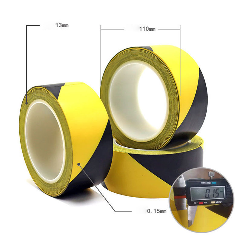

KOOJN PVC Black and Yellow Zebra Wear-resistant Floor Tape Traffic Warning Building Signs 33 Meter