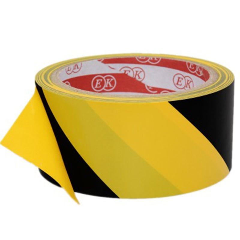 

High Strength Adhesive Sticker Black Yellow Safety Warning Floor Tape for Social Distancing 4.5cm
