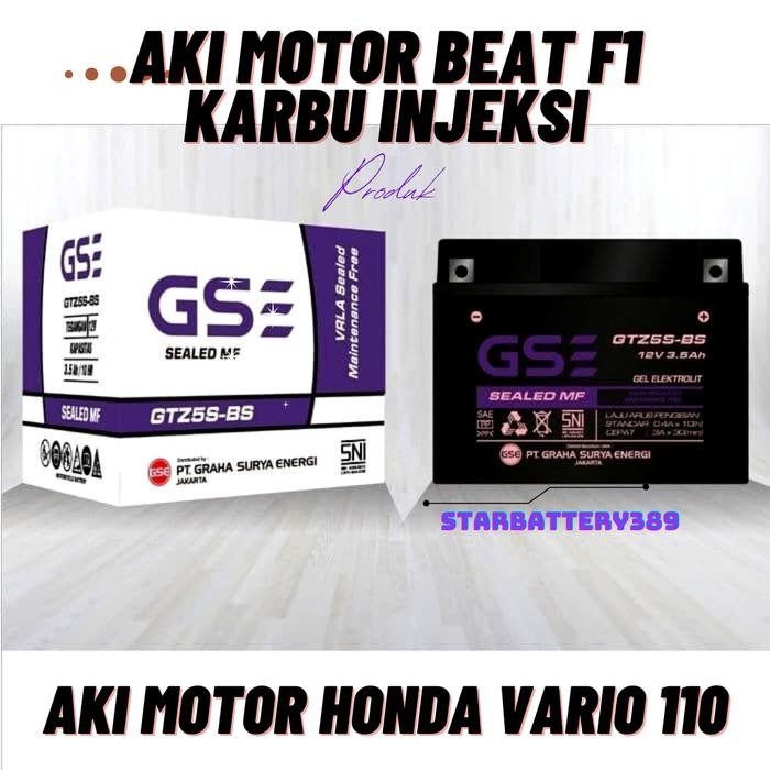 Aki Motor Honda Absolute Revo Fit Gtz5S Gs E Aki Kering Mf