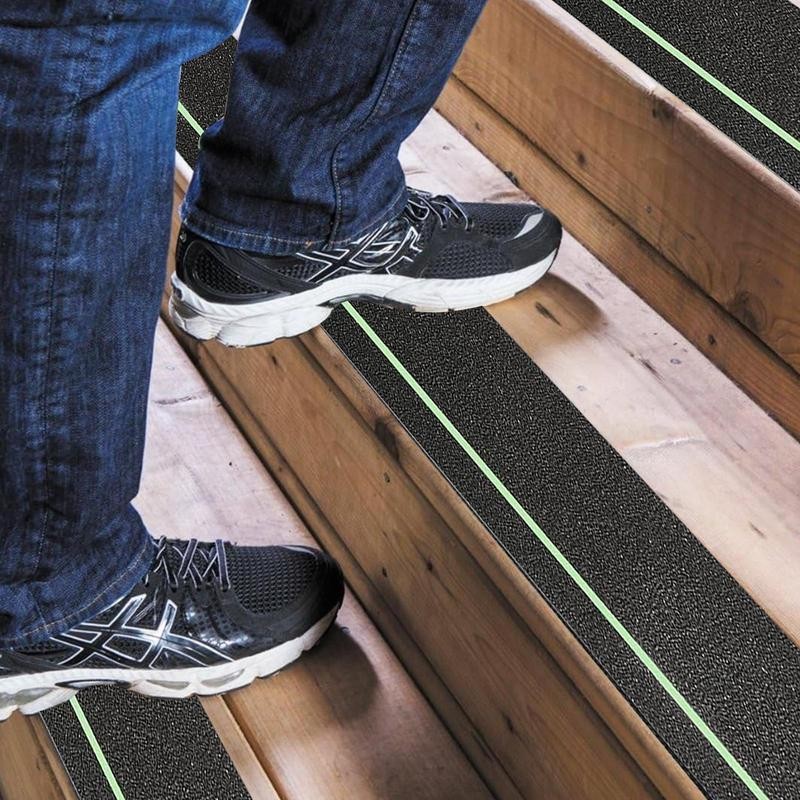 

Grip Strips for Steps Outdoor Safety Tape with Glow in Night Stripe High Traction Friction Adhesive