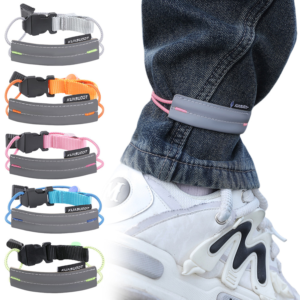 

Reflective Cycling Pants Cuff Band High Visibility Trouser Leg Straps Biking Safety Bands for Night