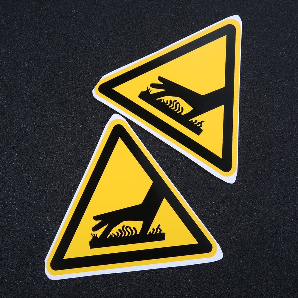 

5/10pcs Triangle Warning Sign Sticker "Beware of the heat " Alarm Logo PVC Label Hurting Hand Laser