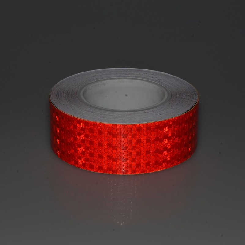 

Red Self-adhesive Reflector PVC Tape High Visibility Reflective Warning Tape For Van Car Traffic