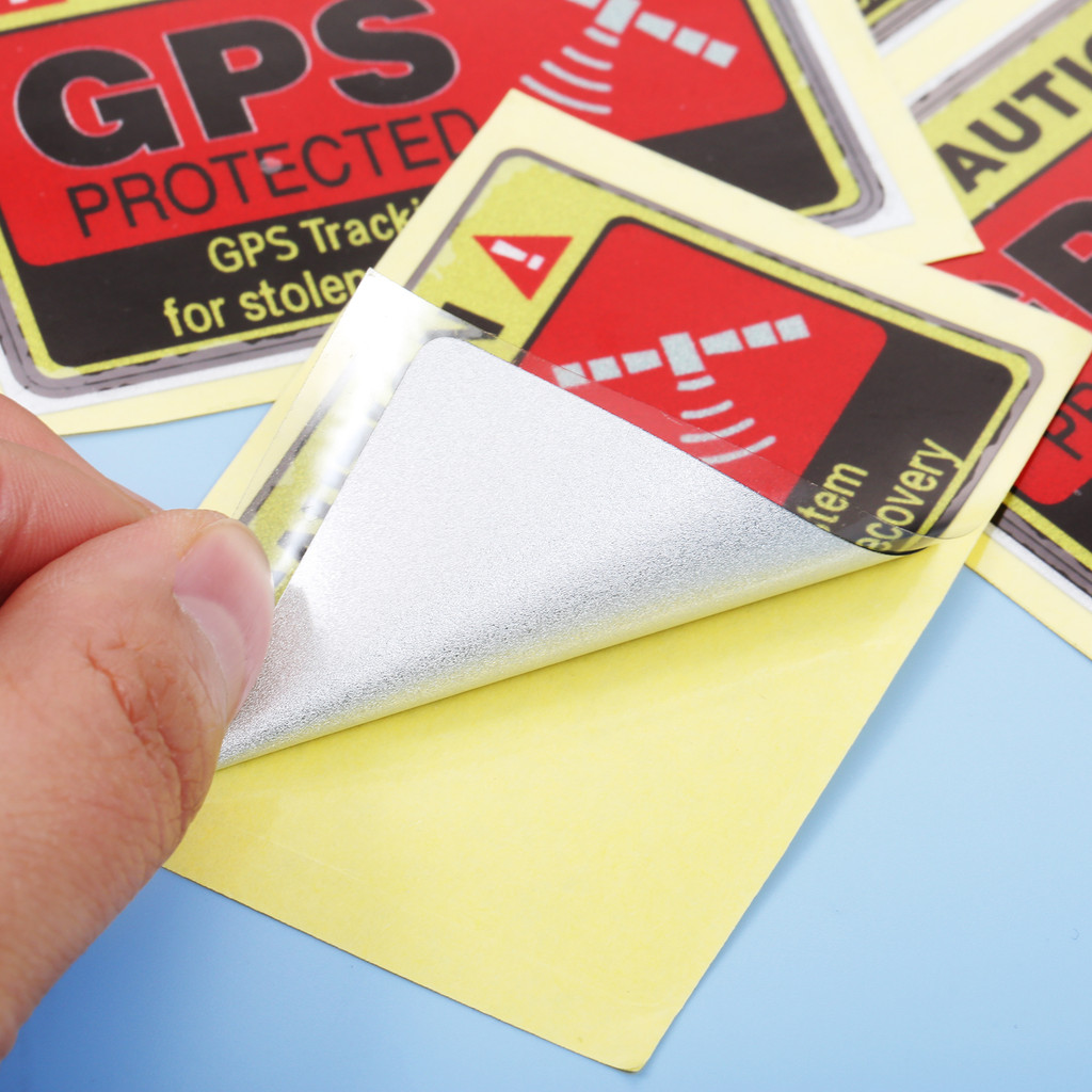 

4Pcs Car Sticker Warning Caution GPS Tracking System Protected Automobiles Motorcycles Exterior