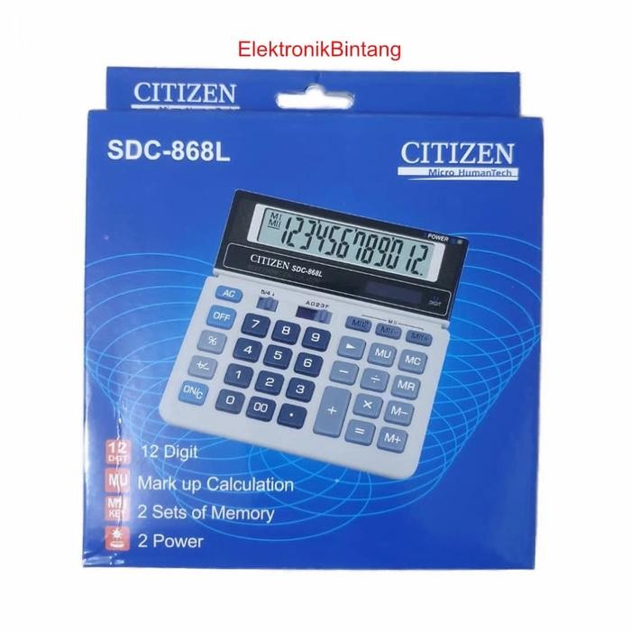 

kalkulator citizen sdc 868l - kalkulator sedang - kalkulator 12 digit kode 35