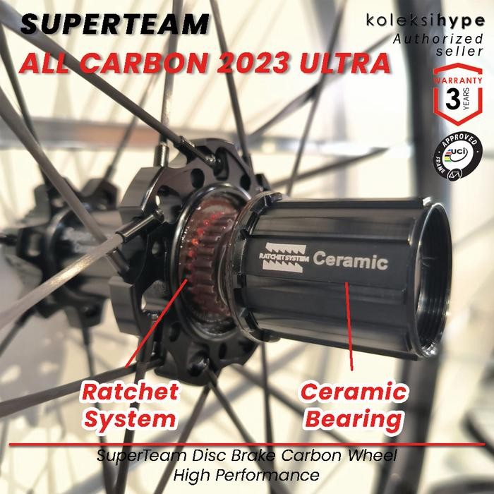 Superteam All Carbon 2023 Ultra Wheelset Roadbike Garansi Resmi