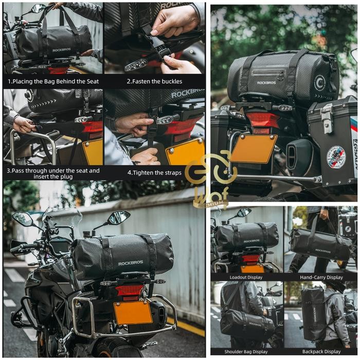 Rockbros As-118 Tas Sepeda Motor Touring Bagasi 20-60L Pannier Bag