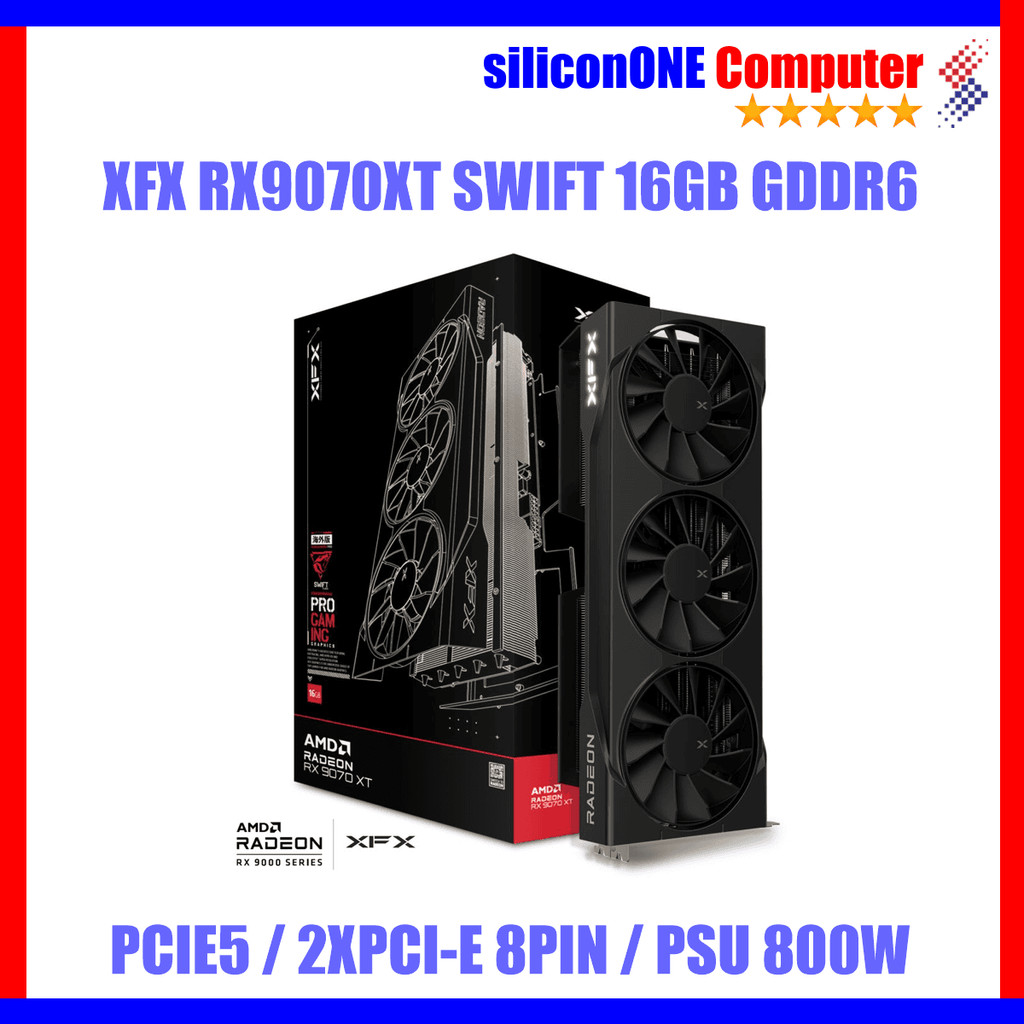 XFX RX9070XT SWIFT 16GB GDDR6 Triple Fan