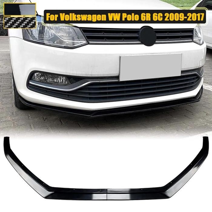 2PCS For Volkswagen VW Polo 6R 6C 2009-2017 Front Bumper Lip Splitter