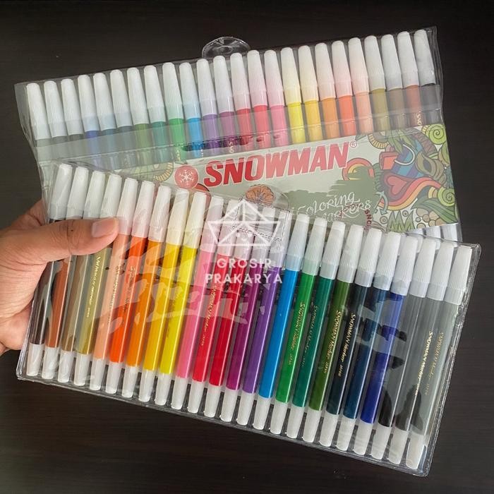 

DISKON Isi 24 Spidol SNOWMAN Warna Lengkap Alat Tulis Stationery Paket Peralatan Kesenian Seni