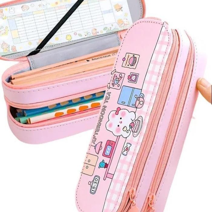 

ASLI Tempat Kotak Pensil Anak Sekolah Karakter Lucu unik 2 Tingkat Menyimpan Banyak Alat Tulis