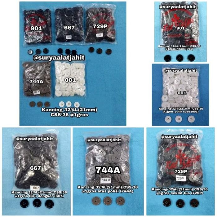 

Kancing jas CSS-36 32L/4 /21mm (1gross=144pcs)