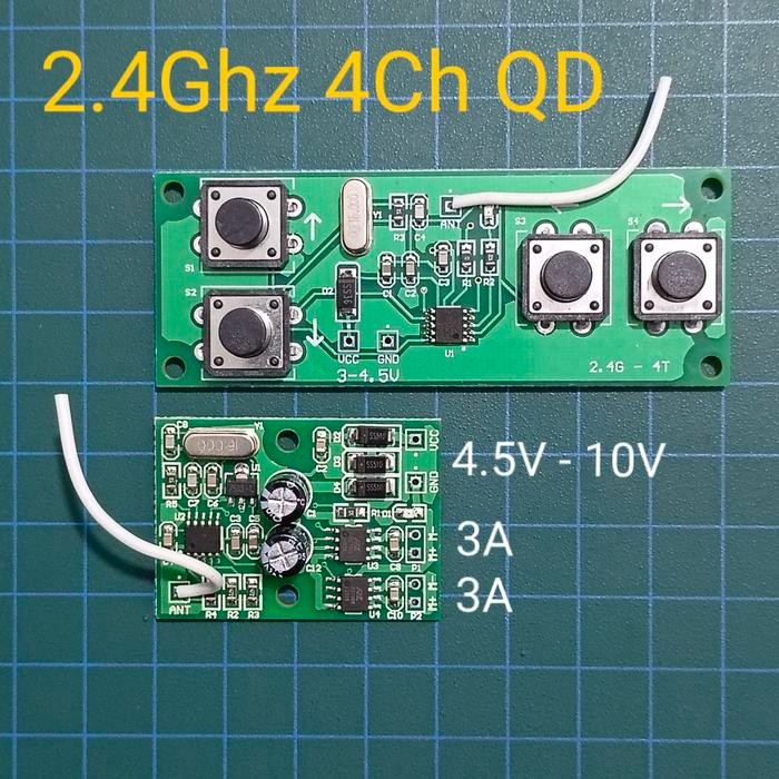 modul board pcb rc qd 4ch 2.4ghz kode 1012