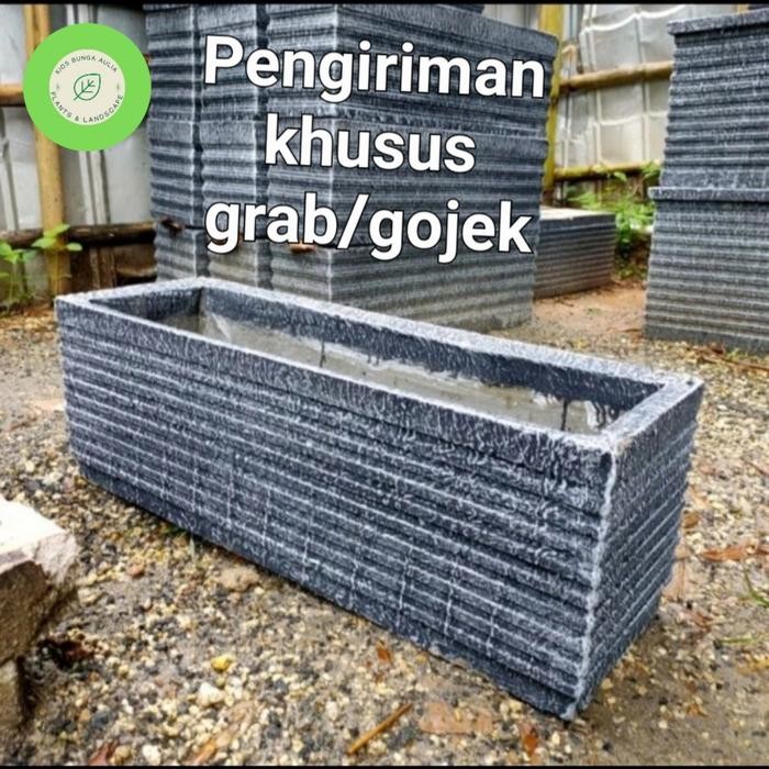 pot panjang minimalis - pot semen 70cm