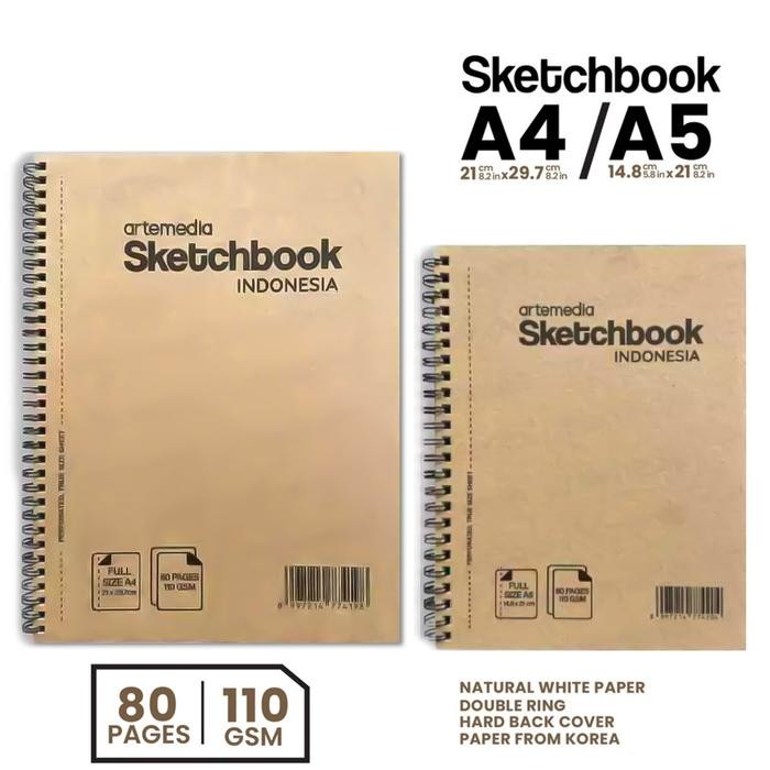 

Buku Sketsa Artemedia Sketchbook Wired A5 A4 Craft Cover Jilid Spiral Kertas Paper sketchbook