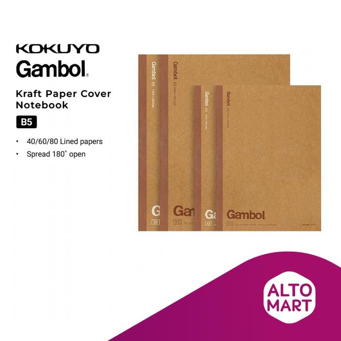

Kokuyo GAMBOL Kraft Paper Cover Notebook B5 Buku Tulis Catatan Sekolah