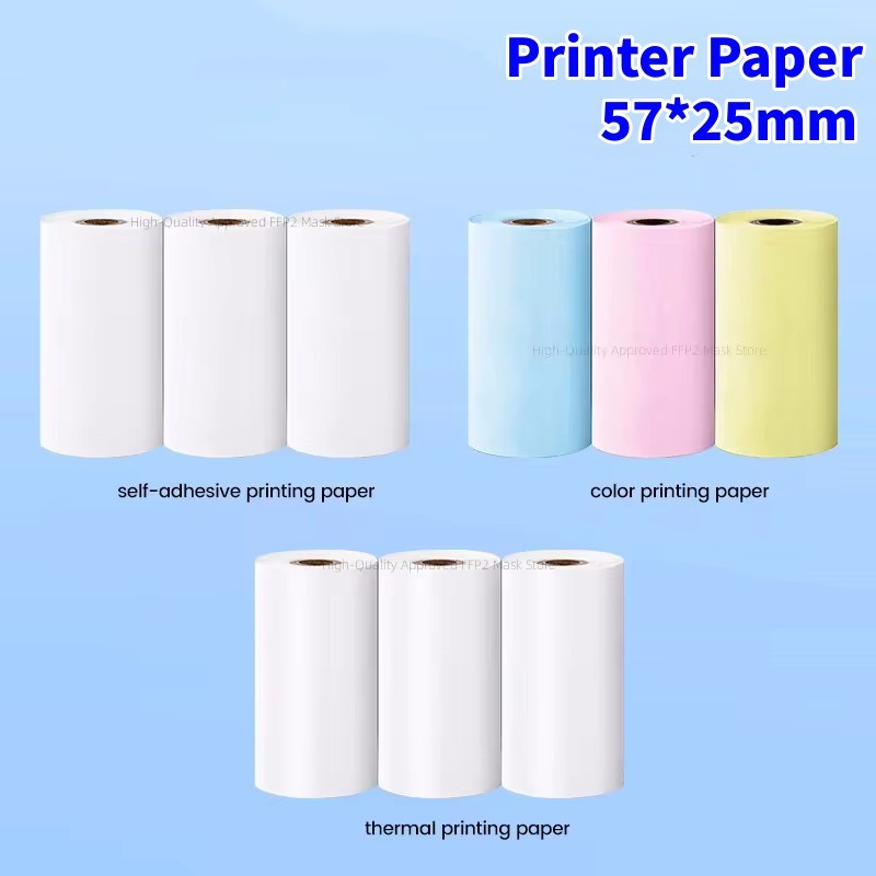 

57*25mm Thermal Paper Label Sticker Self-adhesive HD Color Rolls Paper For Mini Printer Instant