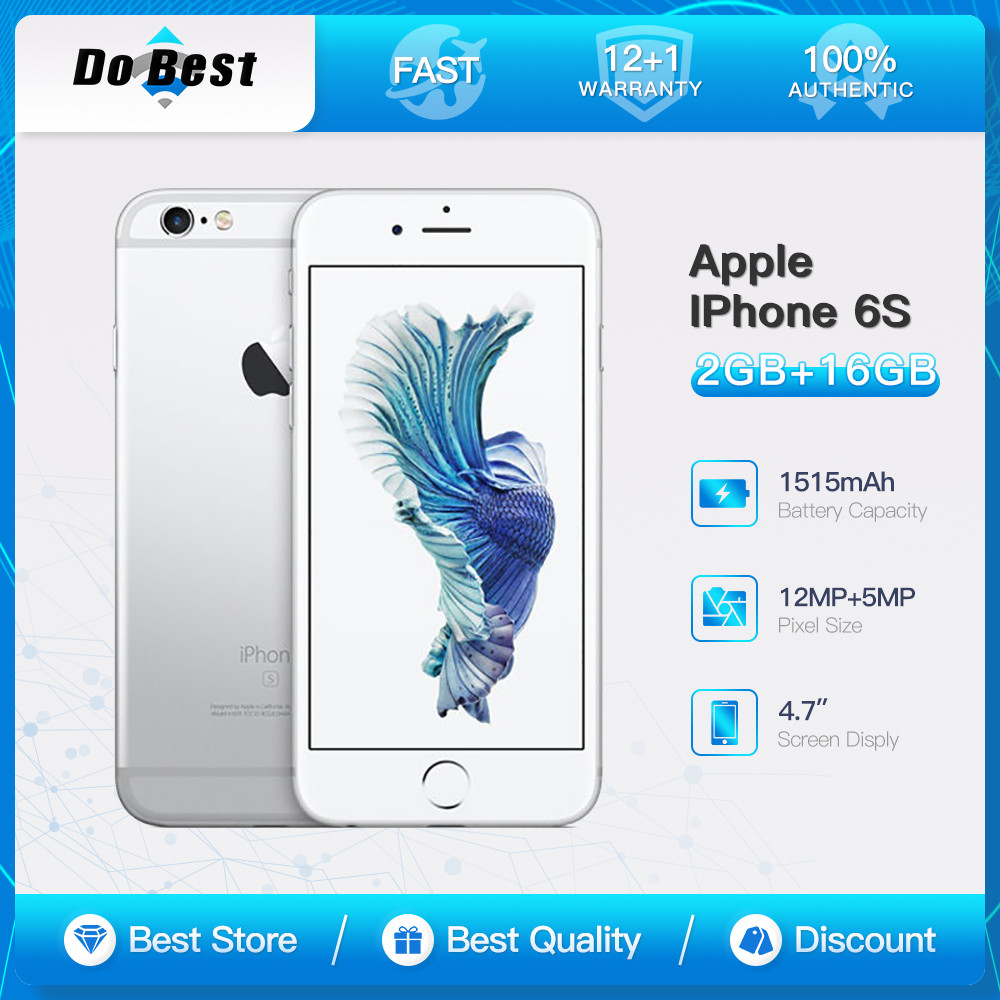 Original Apple iPhone 6s 4G LTE Mobile Phone 16/32/64GB ROM 4.7“ IPS LCD Touch ID 5MP+12MP Camera A9