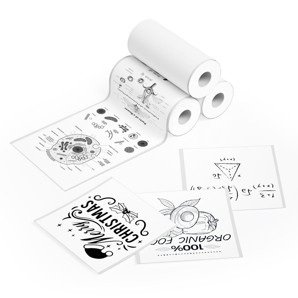 

White adhesive Thermal Paper for Pocket Printer 57x30mm, Film photo printer paper Self-Adhesive