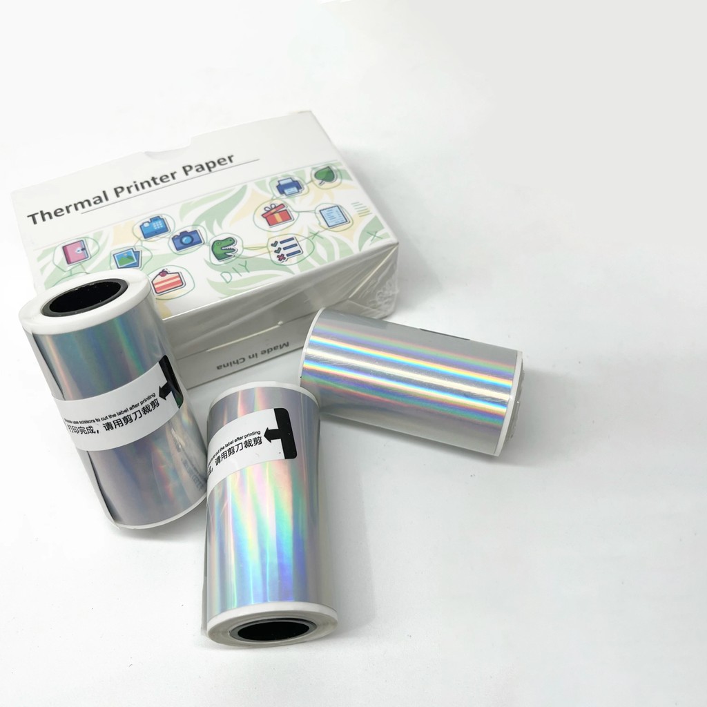 

Thermal Paper Holographic Silver Sticker For Phomemo/Memoking M02/T02 Mini Printer for Journal Photo