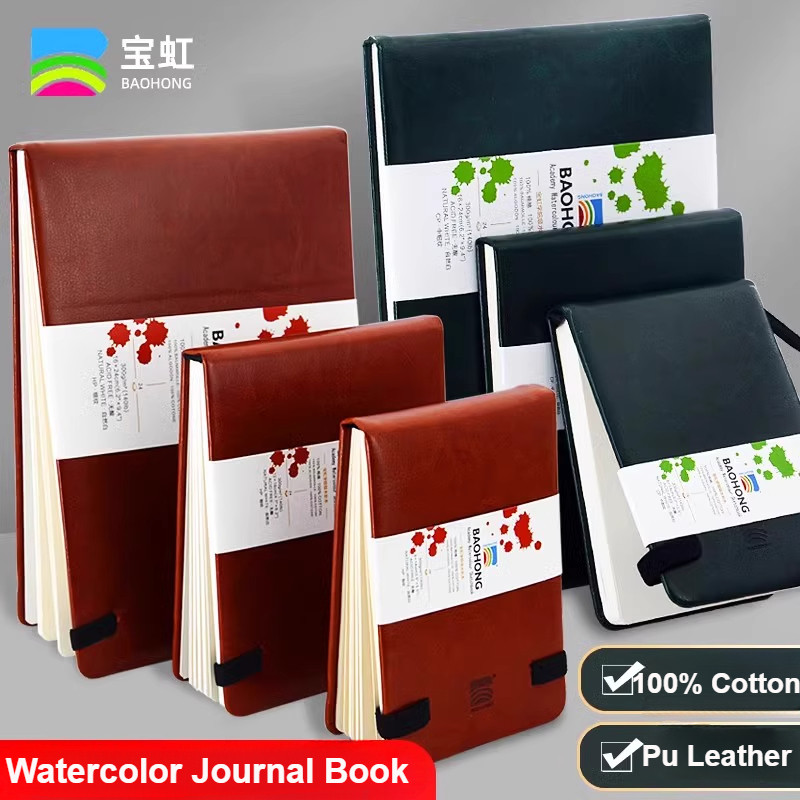 

Baohong Watercolor Journal, 100% Cotton Cold Press Paper Sketchbook 24 Sheets (140lb/300gsm),