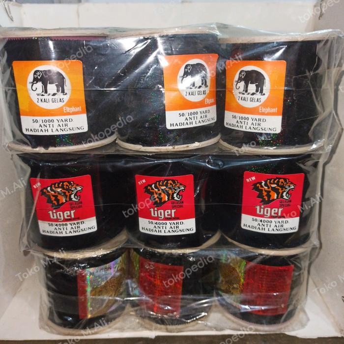 Benang Nilon Kelos Hitam Putih Kelos Besar Benang Layangan Gelasan Kode 394