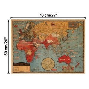 Poster Hiasan Dinding Kamar Aestetic / Wall Decor Aesthetic (Peta Perang Dunia 2 Motif Retro /
